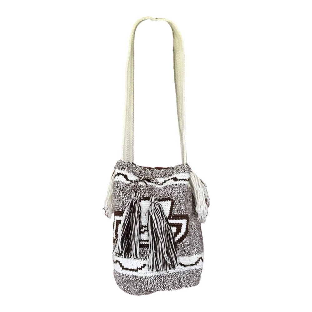Authentic Colombian Wayuu Crossbody Shoulder Mochila Bucket Bag Handmade Western